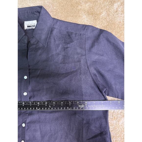 Leslie Fay Dress Womens Medium Petite Black Cover-up Cottagecore Vintage D763 - Picture 11 of 13